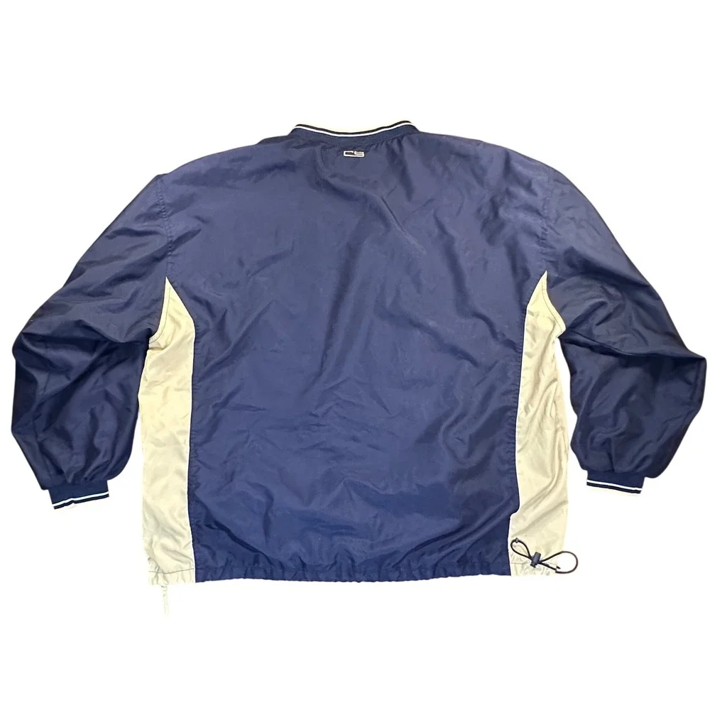 Vintage Crable Sportswear Navy Annapolis Windbreaker Pullover Blue Gold XXL